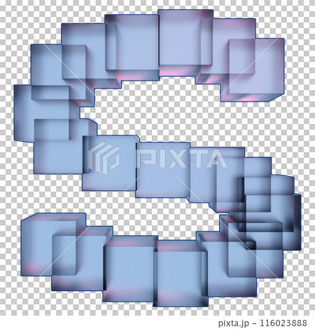 3D rendered illustration. Cubed effect...のイラスト素材 [116023888] - PIXTA