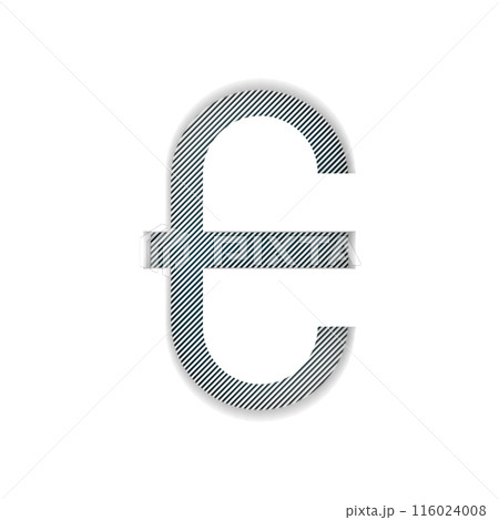 3D rendered illustration. Indented decorative letter. Custom art font. 3D rendered illustration. Indented decorative letter. Custom art font. 116024008