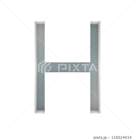 3D rendered illustration. Indented decorative letter. Custom art font. 116024014