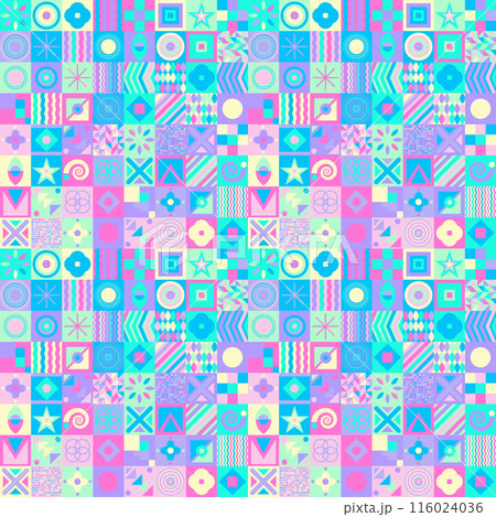 Bauhaus style pattern, colorful illustration 116024036