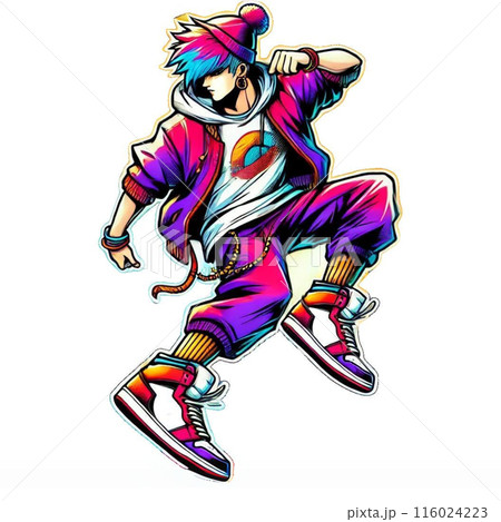 ブレイキングダンスをする男性 116024223