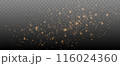 Gold sparkles background. Vector shining particles 116024360