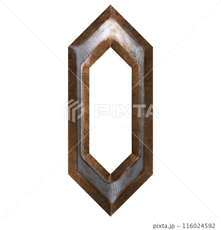 3D rendered illustration. Rusty gothic font. 116024592