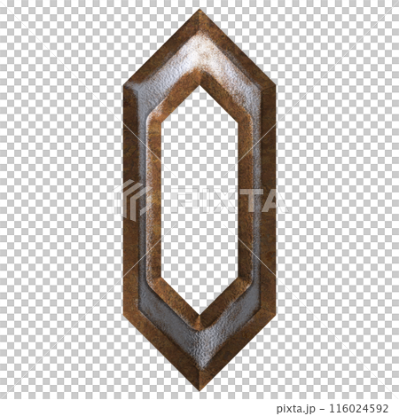 3D rendered illustration. Rusty gothic font. 116024592