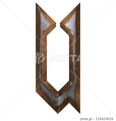 3D rendered illustration. Rusty gothic font. 116024618