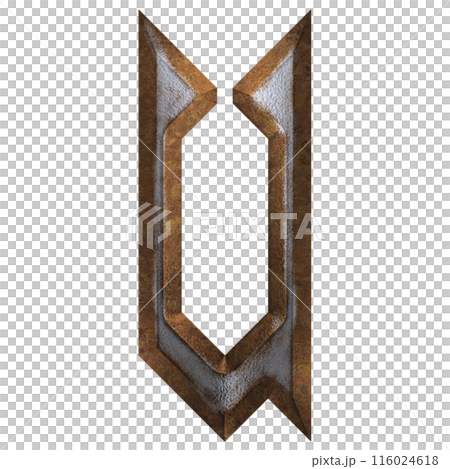 3D rendered illustration. Rusty gothic font. 116024618