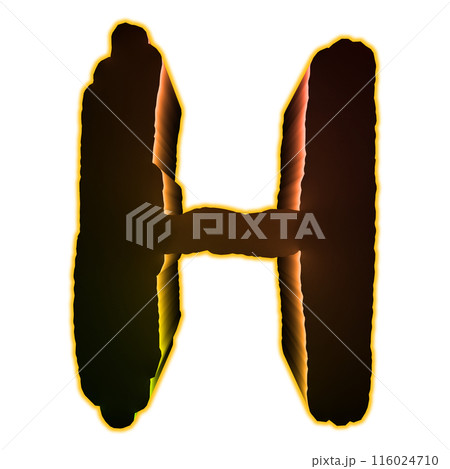 3D rendered illustration. Glowing decorative letter. Custom art font. 116024710