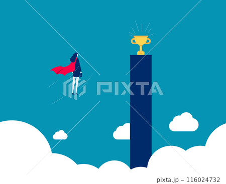Successful entrepreneurs in the business world lead the company to its peak. Business vector concept Successful entrepreneurs in the business world lead the company to its peak. Business vector concept 116024732
