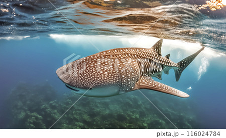 CGイラスト ジンベイザメのイメージ素材 CGイラスト ジンベイザメのイメージ素材 116024784