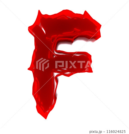 3D rendered illustration. Decorative letter on white surface. Custom art font. 116024825