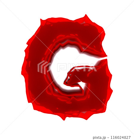 3D rendered illustration. Decorative letter on white surface. Custom art font. 116024827