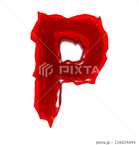3D rendered illustration. Decorative letter on white surface. Custom art font. 116024844