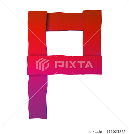 3D rendered illustration. Plank decorative letter. Custom art font. 116025285