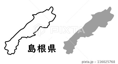 島根県のシンプルな地図イラスト素材 116025768
