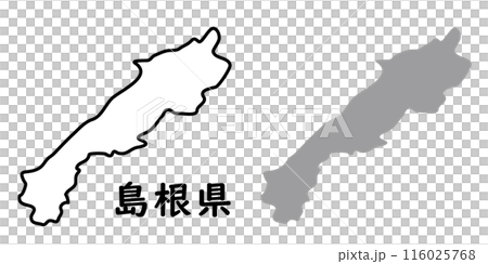 島根県のシンプルな地図イラスト素材 116025768