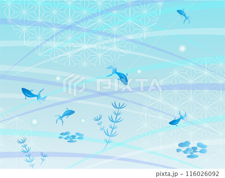 夏の涼し気な金魚の和風イラスト 116026092