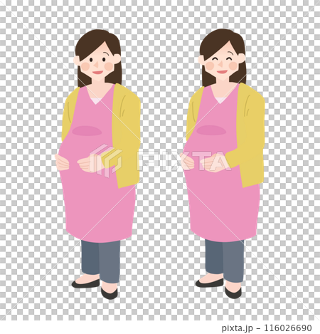 孕婦抱著肚子的手繪向量圖 孕婦抱著肚子的手繪向量圖 116026690