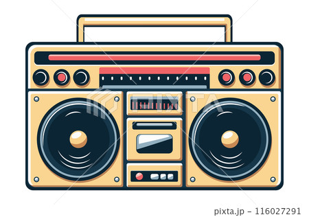 Yellow boombox flat style Yellow boombox flat style 116027291