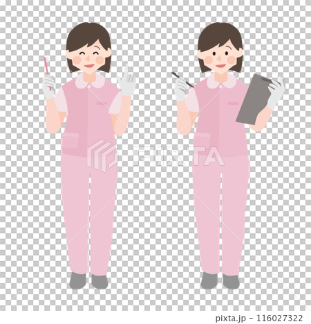 牙齒保健員的手繪向量圖 116027322