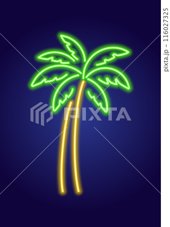 Neon glowing colorful palm tree 116027325