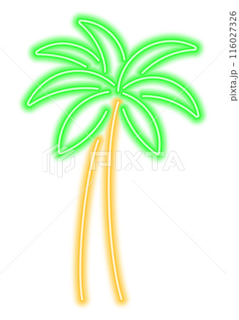 Neon glowing colorful palm tree 116027326