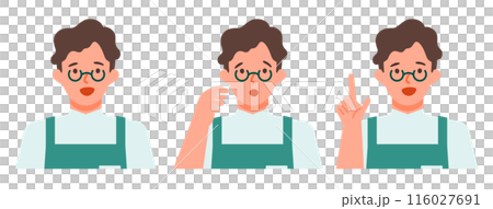 カフェや花屋の店員男性の問題解決のイラスト 問題解決 カフェや花屋の店員男性の問題解決のイラスト 問題解決 116027691