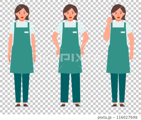 カフェや花屋の店員女性の問題解決のイラスト 問題解決 カフェや花屋の店員女性の問題解決のイラスト 問題解決 116027698