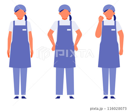 エプロンの小売店員の女性の問題解決のイラスト 問題解決 エプロンの小売店員の女性の問題解決のイラスト 問題解決 116028073