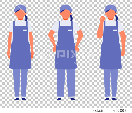 エプロンの小売店員の女性の問題解決のイラスト 問題解決 エプロンの小売店員の女性の問題解決のイラスト 問題解決 116028073