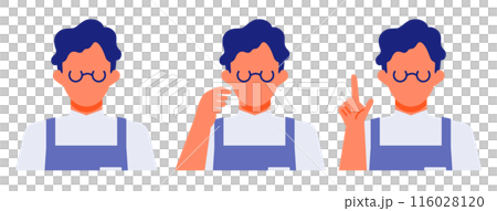 カフェや花屋の店員男性の問題解決のイラスト 問題解決 カフェや花屋の店員男性の問題解決のイラスト 問題解決 116028120