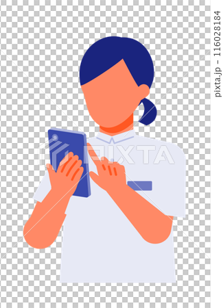 介護施設で働く女性の問題解決のイラスト スマホ 介護施設で働く女性の問題解決のイラスト スマホ 116028184