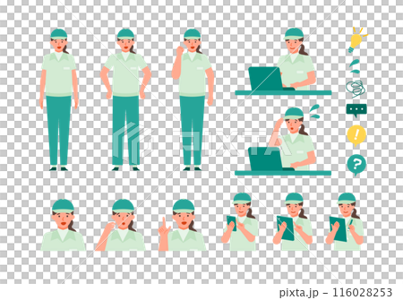 Illustration of a woman solving a problem in the delivery industry Problem solving 116028253