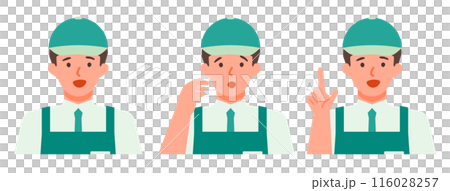 穿著圍裙的男性零售店員解決問題的插圖 116028257