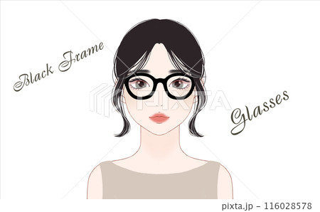 黒縁メガネをかけたおしゃれな女性 黒縁メガネをかけたおしゃれな女性 116028578
