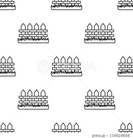 outline seamless pattern of fence 116028688