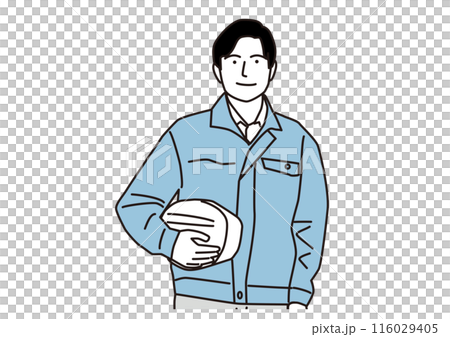作業服を着た男性ビジネスマン 作業服を着た男性ビジネスマン 116029405