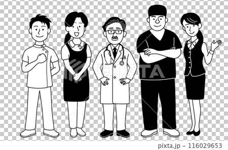Medical staff group illustration Medical staff group illustration 116029653
