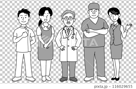 医療スタッフ集合イラスト 医療スタッフ集合イラスト 116029655