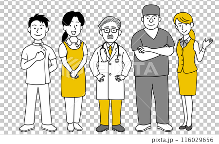 Medical staff group illustration Medical staff group illustration 116029656