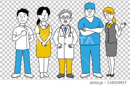 Medical staff group illustration Medical staff group illustration 116029657