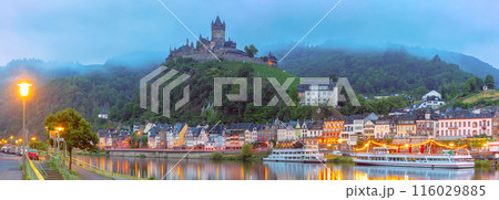 Cochem with Reichsburg castle, Germany 116029885
