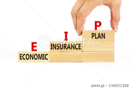 EIP economic insurance plan symbol. Concept words EIP economic insurance plan on beautiful wooden blocks. Beautiful white background. Business EIP economic insurance plan concept. Copy space. EIP economic insurance plan symbol. Concept words EIP economic insurance plan on beautiful wooden blocks. Beautiful white background. Business EIP economic insurance plan concept. Copy space. 116031168