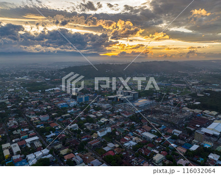 Modern buildings and residential village in Davao City. Mindanao, Philippines. 116032064