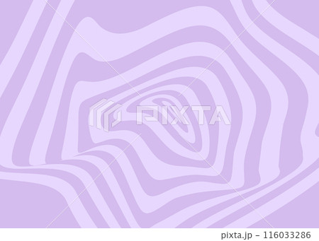 Distorted Groovy curved wave line hippie background. Retro style psychedelic pattern. 116033286