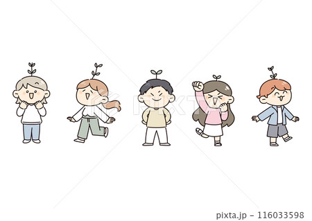 成長している人たちのイラストセット 成長している人たちのイラストセット 116033598