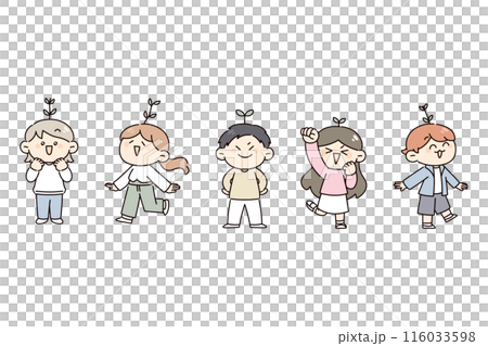 成長している人たちのイラストセット 成長している人たちのイラストセット 116033598