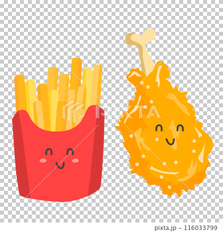 chicken french fries cute chicken french fries cute 116033799
