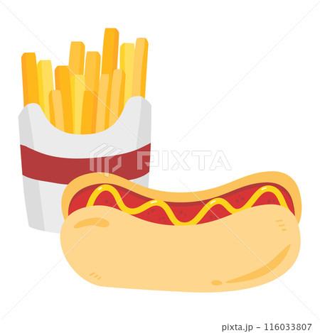 Hotdog cartoon icon illustration  Hotdog cartoon icon illustration  116033807