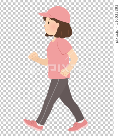 Vector illustration of a woman walking and exercising Vector illustration of a woman walking and exercising 116033893