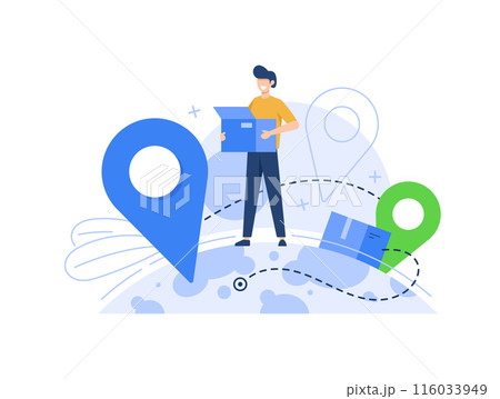 Delivery concept with cartoon people in flat design for web,Fast shipping 116033949